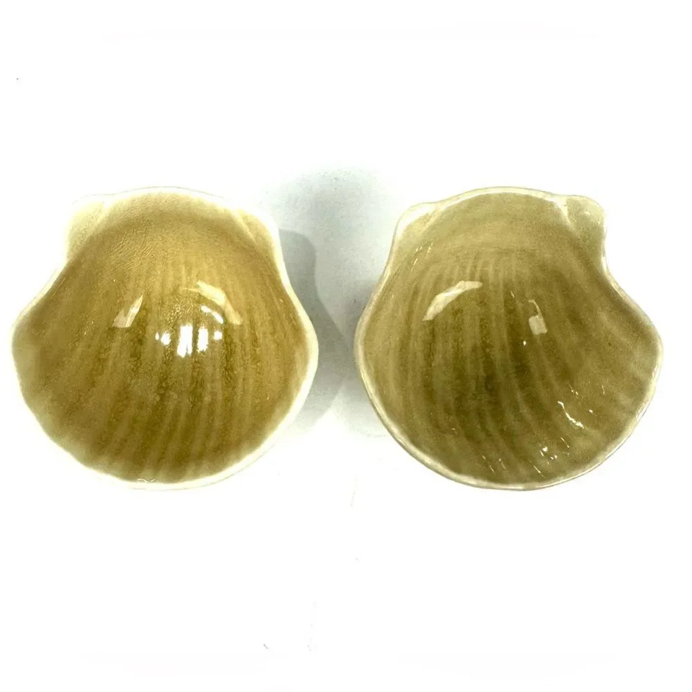 2PC Pier 1 Seashell Stoneware Dipping Bowls